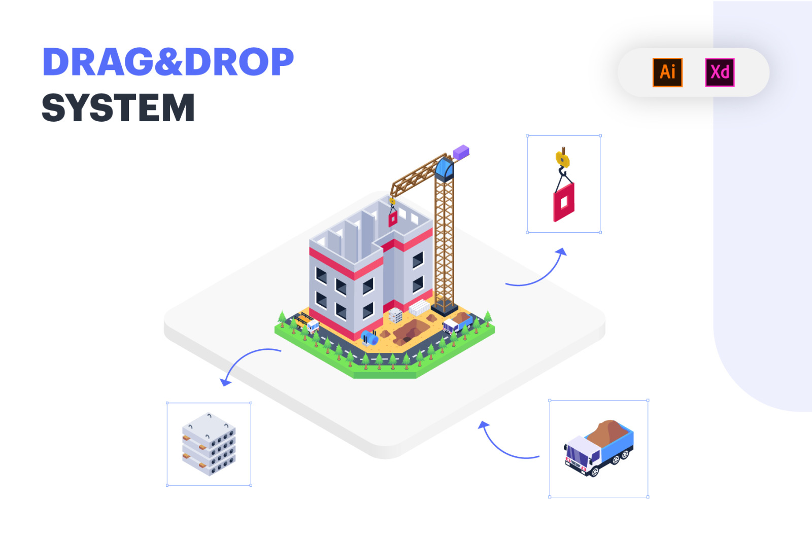 Isometric Construction Illustrations Isometric Construction Illustrations