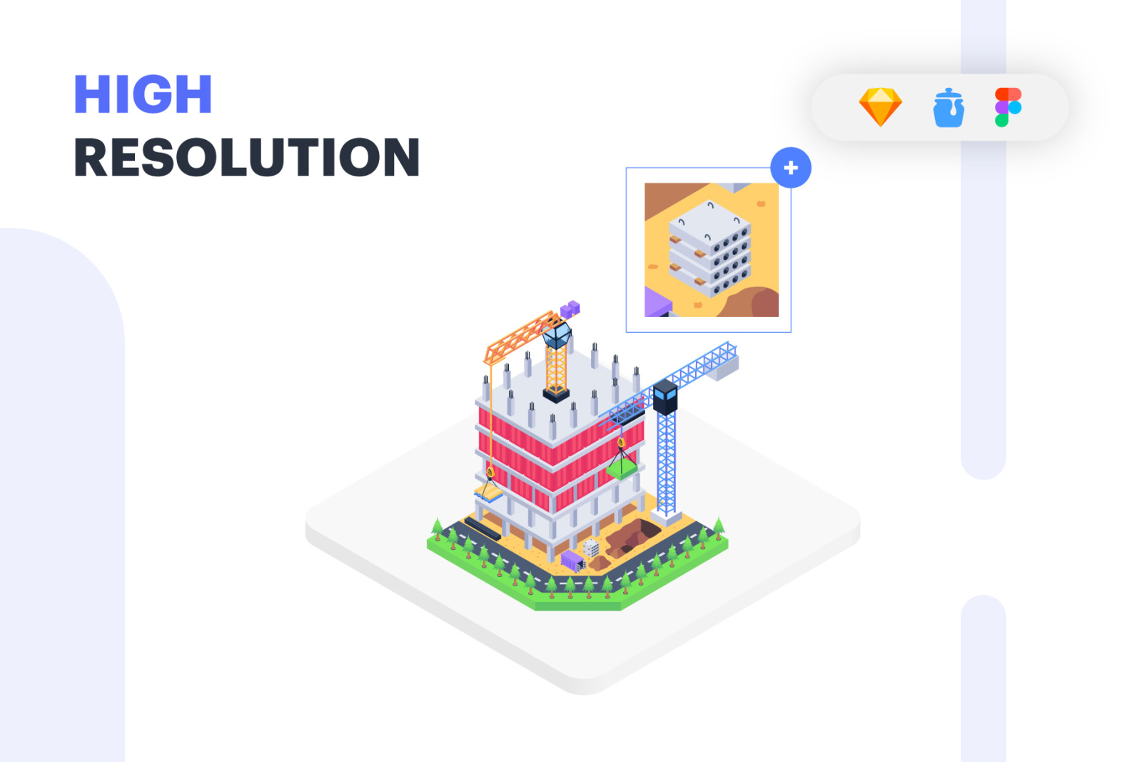 Isometric Construction Illustrations Isometric Construction Illustrations