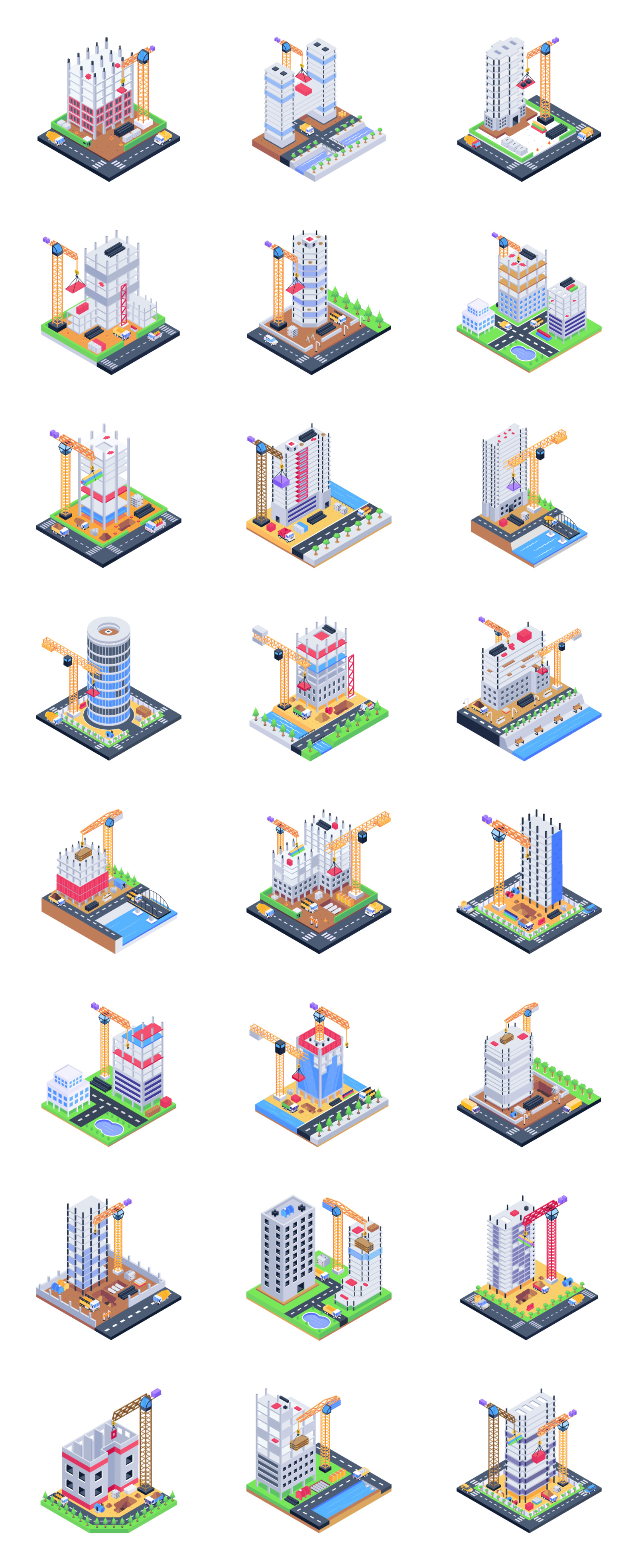 Isometric Construction Illustrations Isometric Construction Illustrations