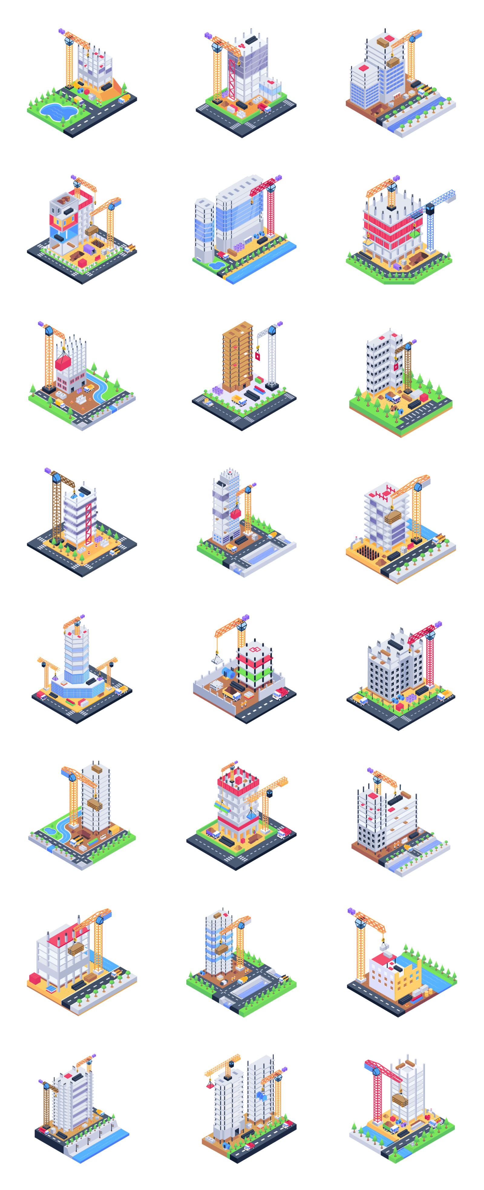 Isometric Construction Illustrations Isometric Construction Illustrations
