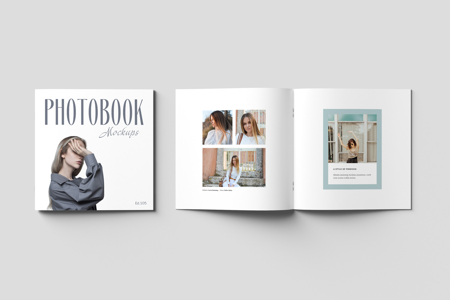 Square Brochure and Photobook Mockups Square Brochure and Photobook Mockups