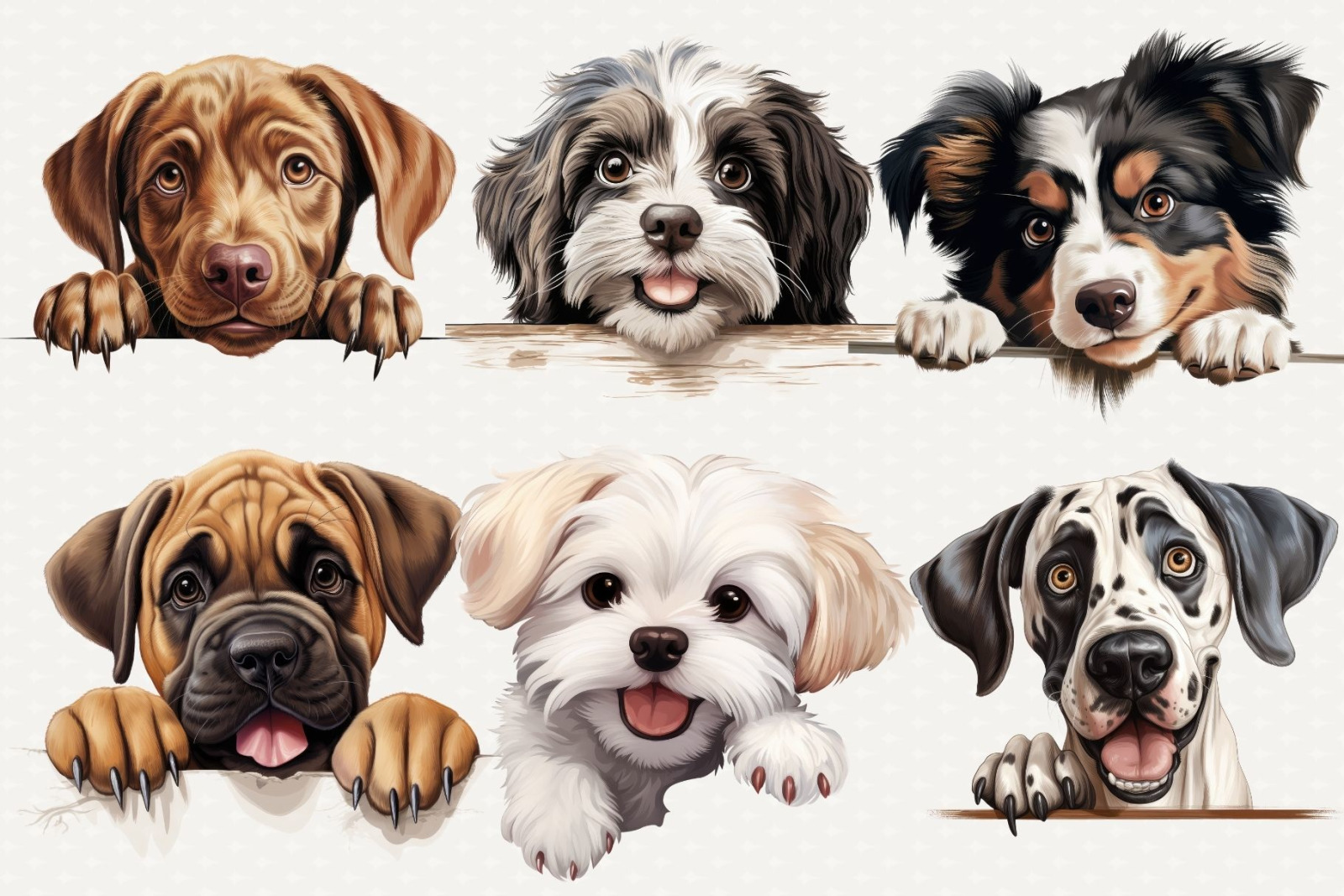 50 Breeds Peeking Dogs Clipart 50 Breeds Peeking Dogs Clipart
