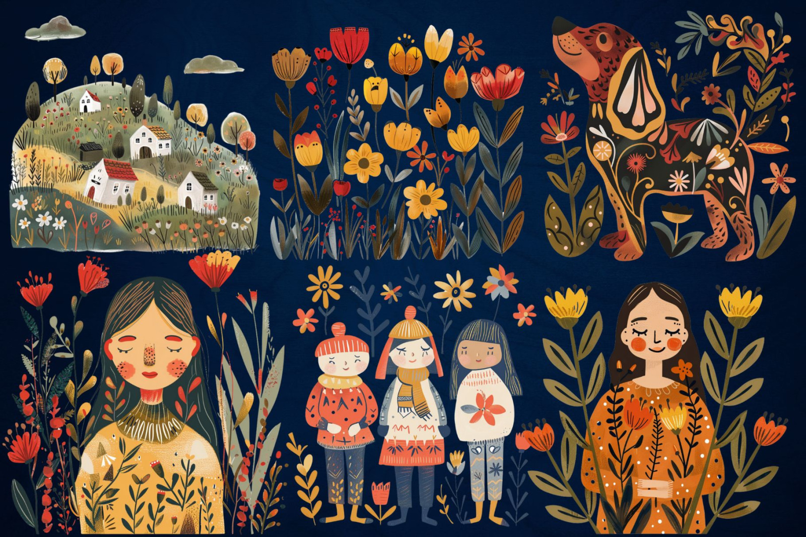 Nordic Spring Folk Art