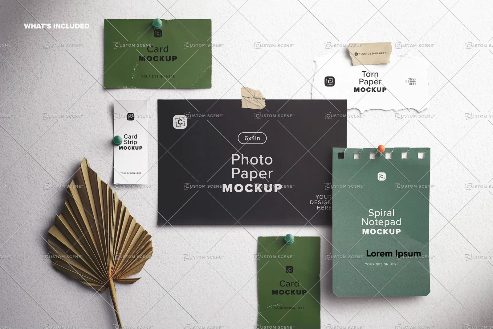 Photo Collage Mockup with Papers