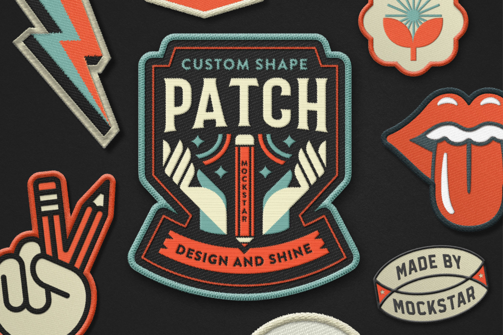 Custom Shape Embroidery Patch Mockup Custom Shape Embroidery Patch Mockup