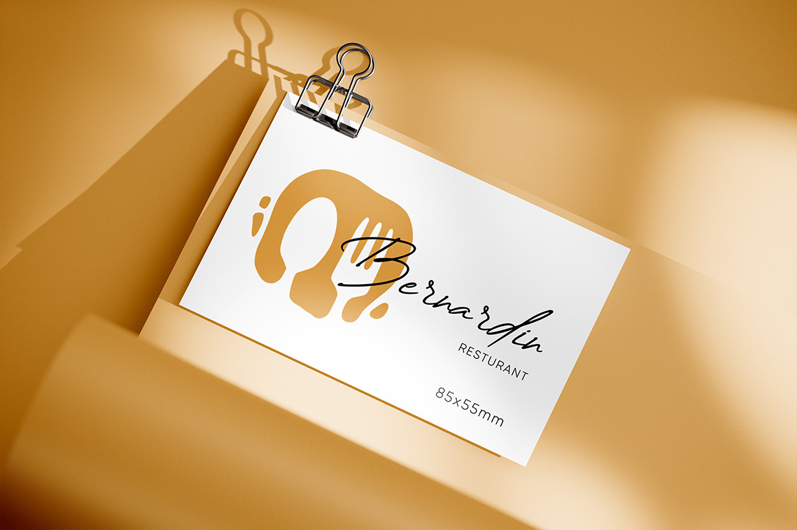 Business Card with Clip on Rolled Paper Mockup Business Card with Clip on Rolled Paper Mockup