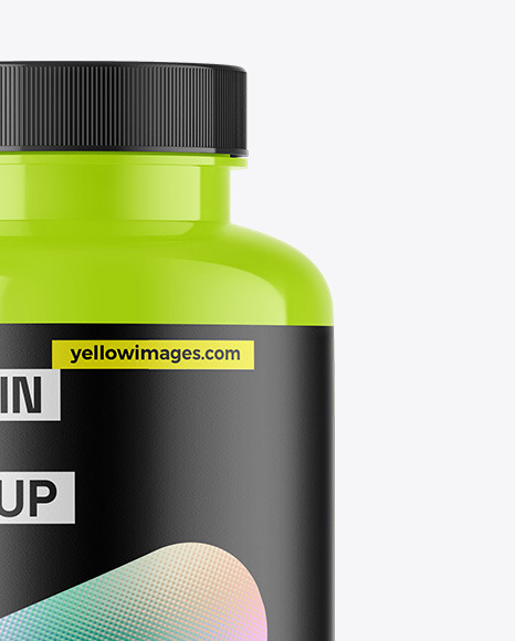 Glossy Protein Jar Mockup