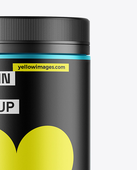 Matte Metallic Protein Jar Mockup