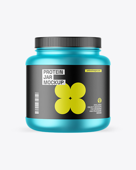 Matte Metallic Protein Jar Mockup