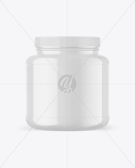 Glossy Protein Jar Mockup