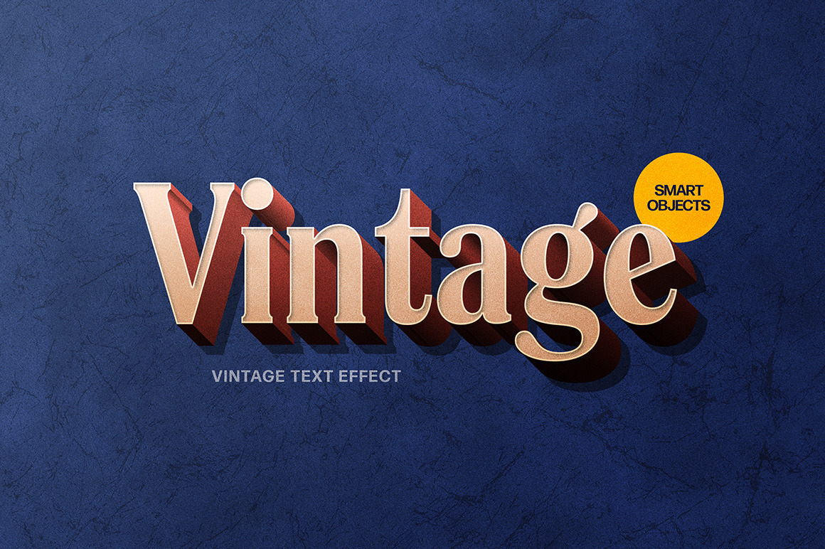 3D Vintage Text Effect