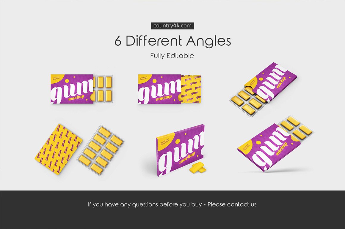 Pack of Chewing Gum Mockup Set Pack of Chewing Gum Mockup Set
