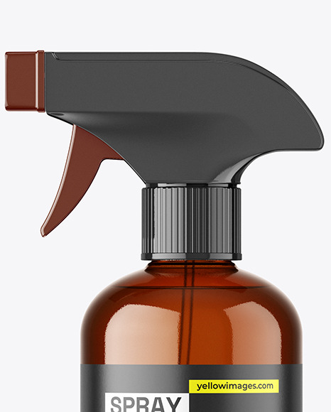 Amber Trigger Spray Bottle Mockup