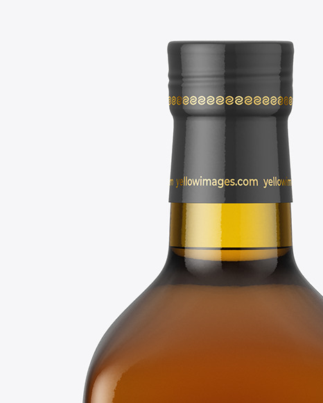 1L Amber Glass Olive Oil Bottle Mockup