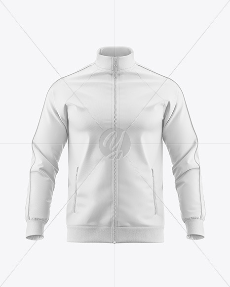 Men's Long Sleeve Track Jacket Mockup - Front View