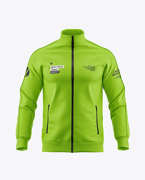 Men's Long Sleeve Track Jacket Mockup - Front View