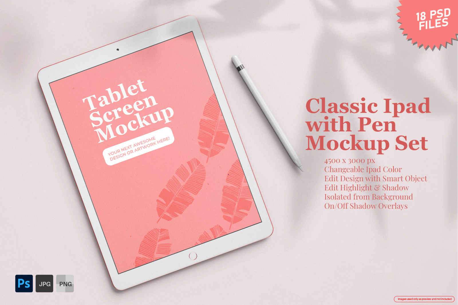 Classic Ipad Editable PSD Mockup Set