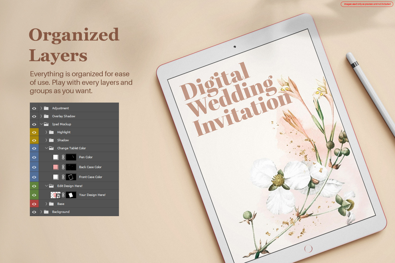 Classic Ipad Editable PSD Mockup Set