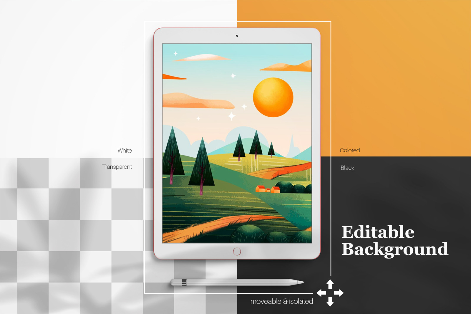 Classic Ipad Editable PSD Mockup Set