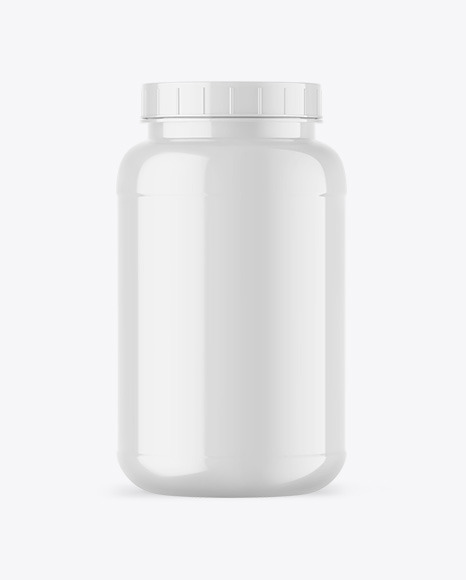 Glossy Protein Jar Mockup