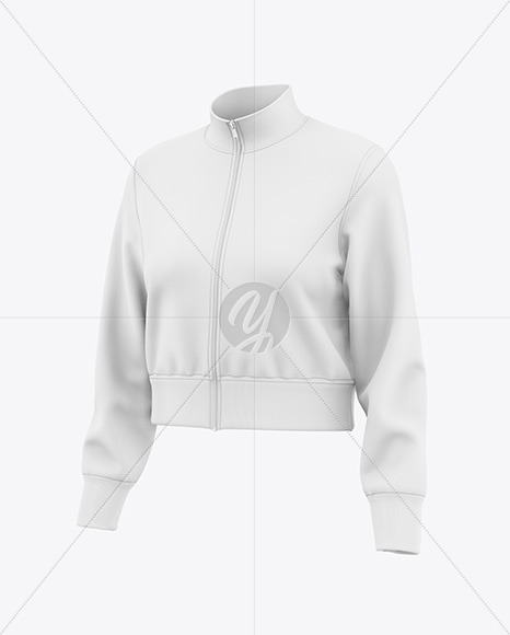 Women's Cropped Jacket Mockup - Half Side View