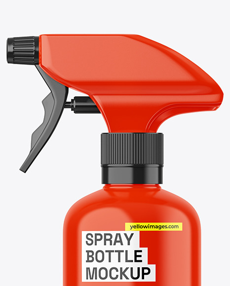 Glossy Spray Bottle Mockup