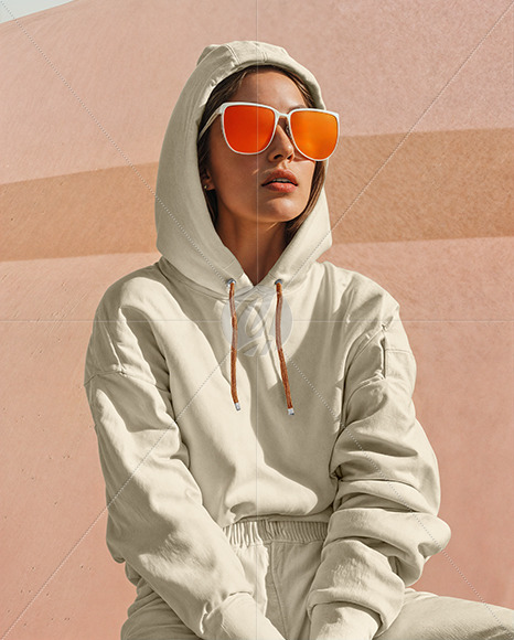 Woman in a Hoodie Mockup