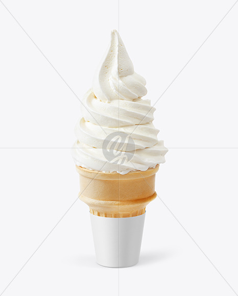 Vanilla Ice Cream Cone Mockup