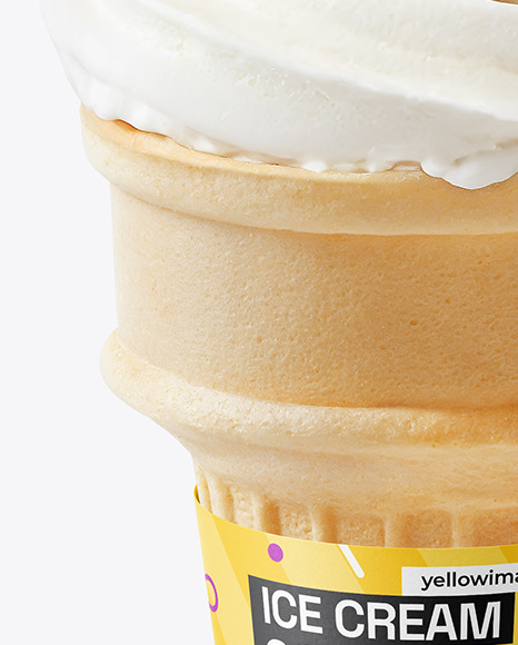 Vanilla Ice Cream Cone Mockup