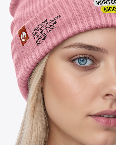 Woman in a Beanie Mockup