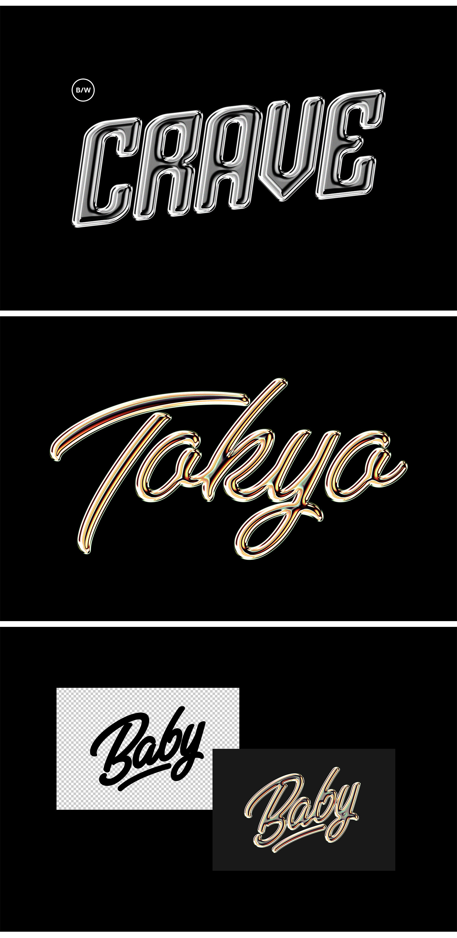 Polished Chrome Text Effect Polished Chrome Text Effect