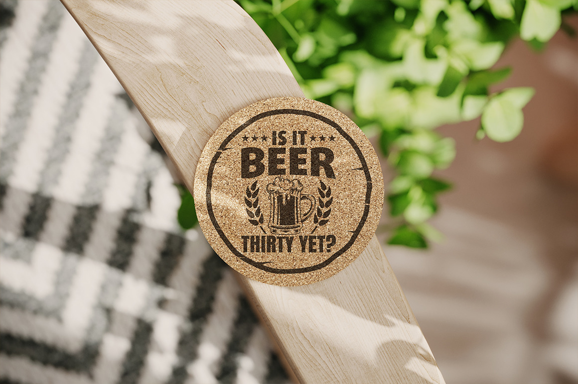Beer Cork Coaster Mockup Beer Cork Coaster Mockup