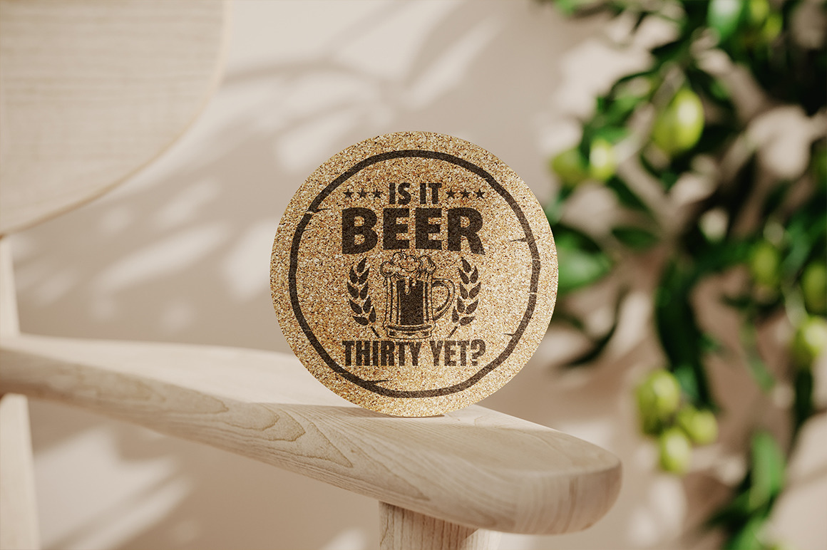 Beer Cork Coaster Mockup Beer Cork Coaster Mockup