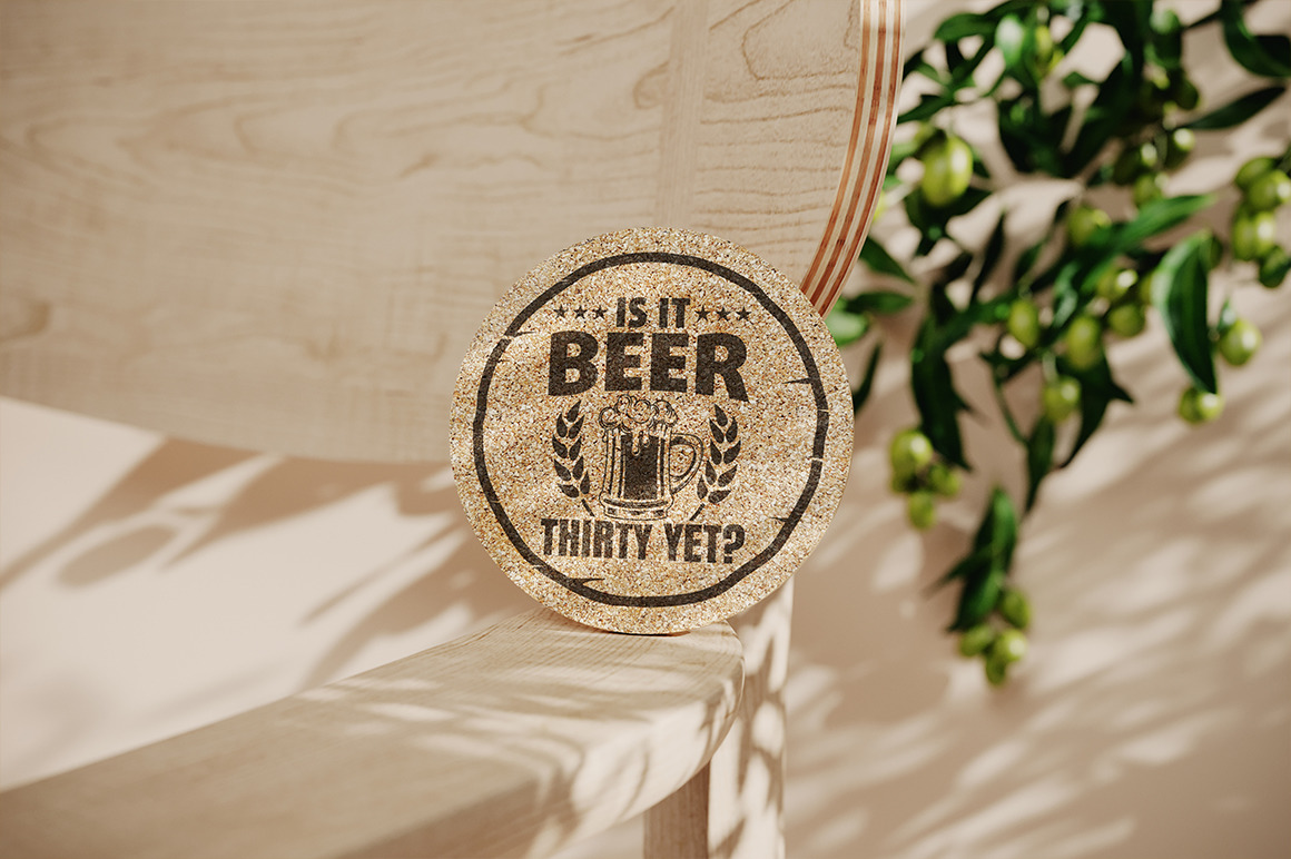Beer Cork Coaster Mockup Beer Cork Coaster Mockup