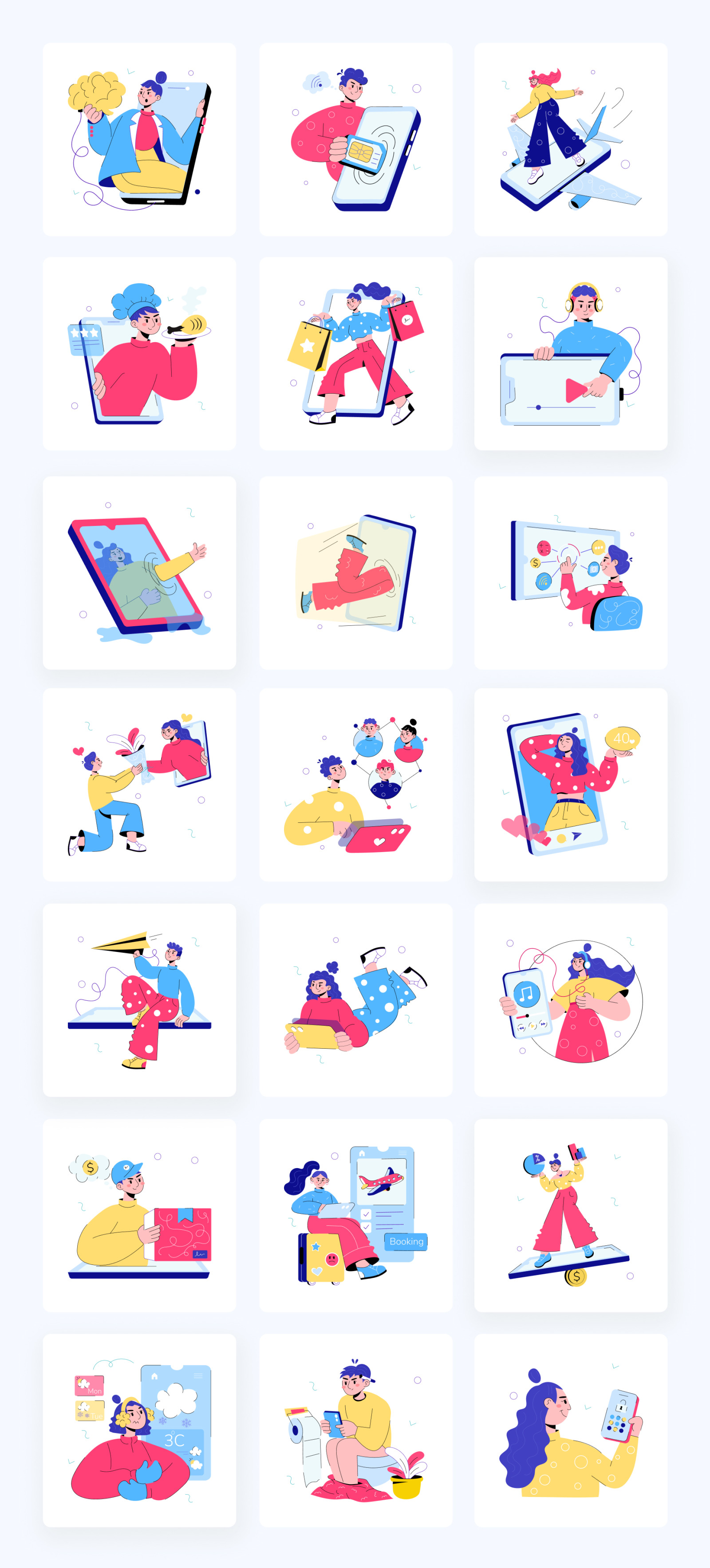 Animated Smartphone Illustrations