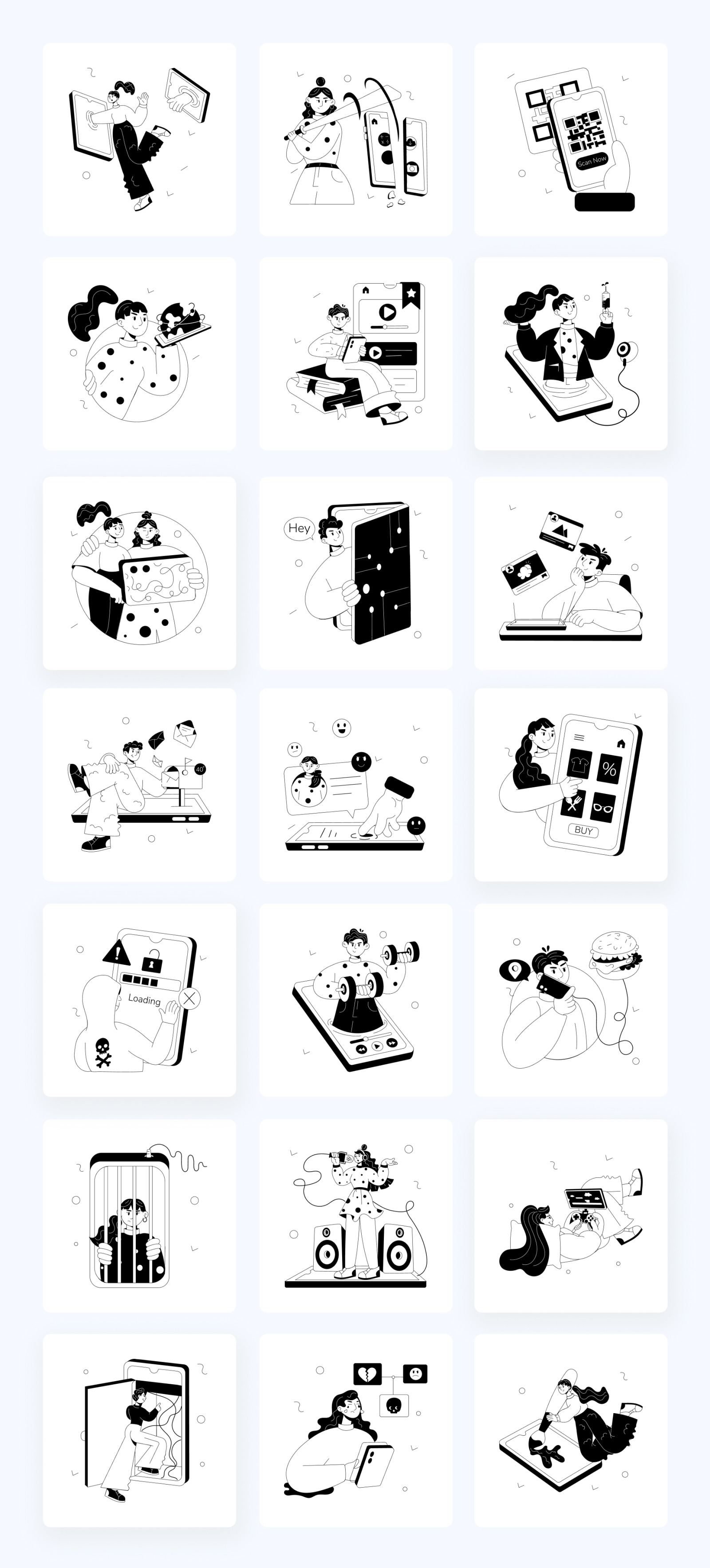 Animated Smartphone Illustrations