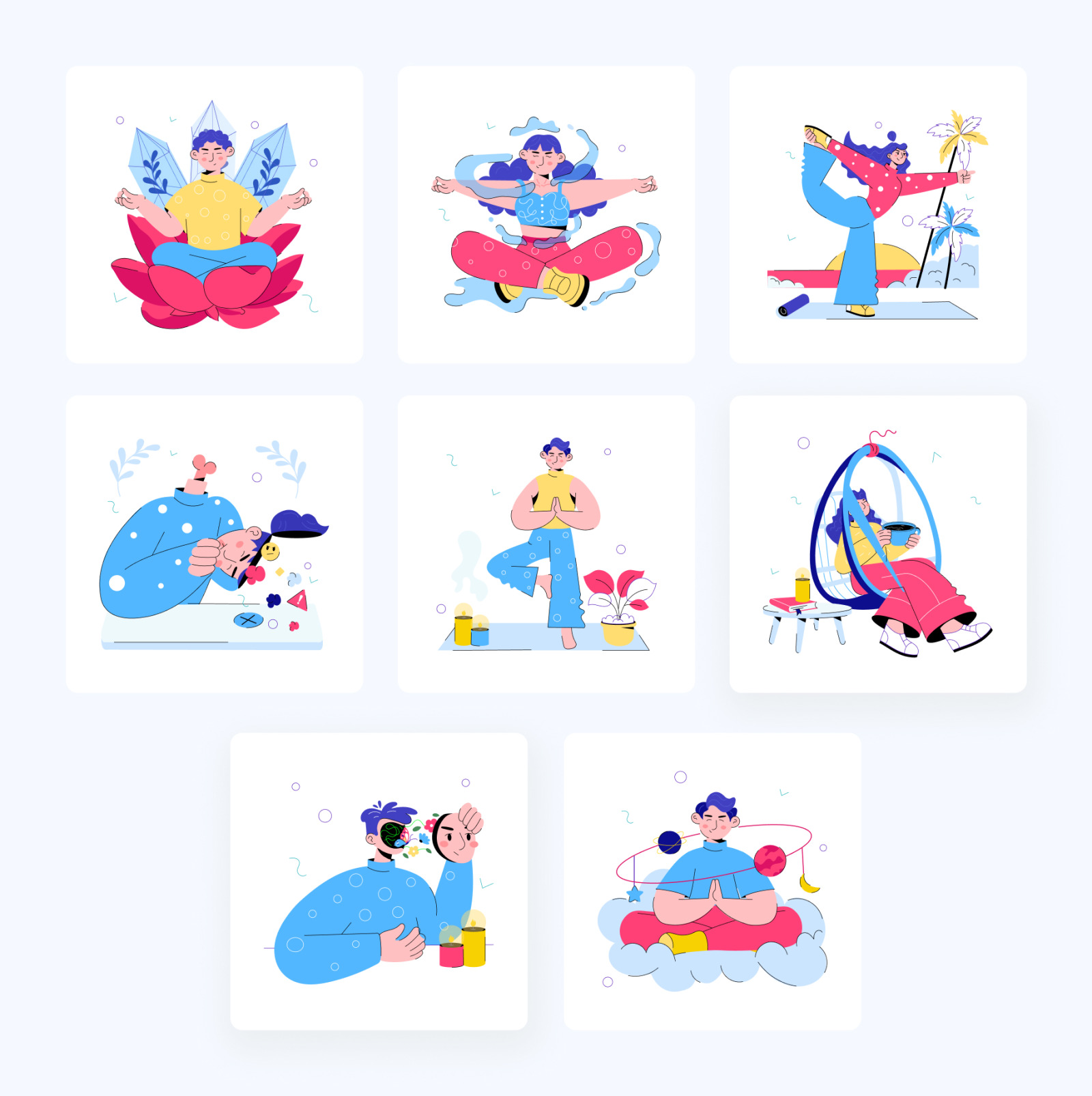 Meditation Mini Illustration Set Meditation Mini Illustration Set