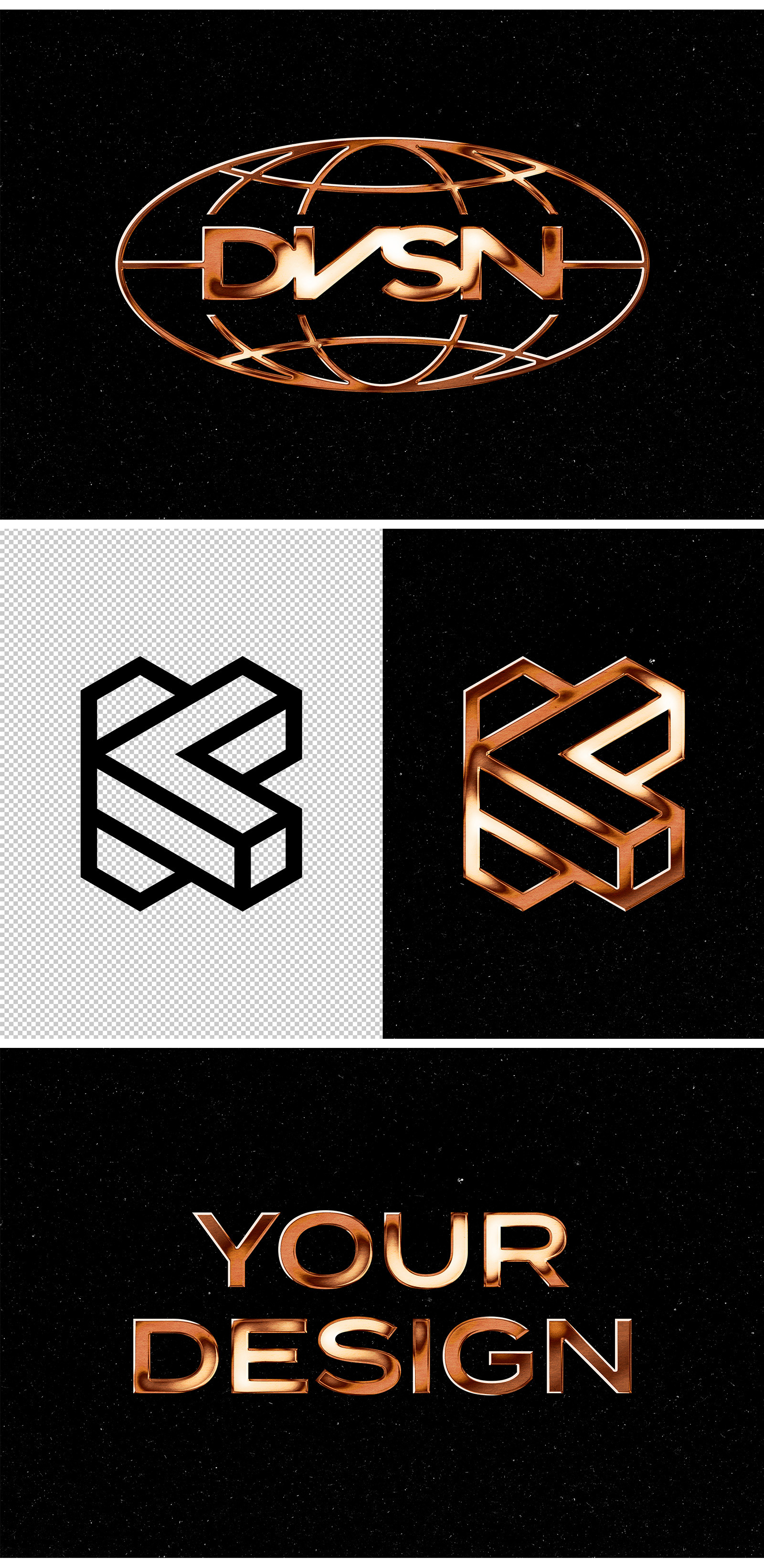 Bronze Text & Logo Effect Bronze Text & Logo Effect