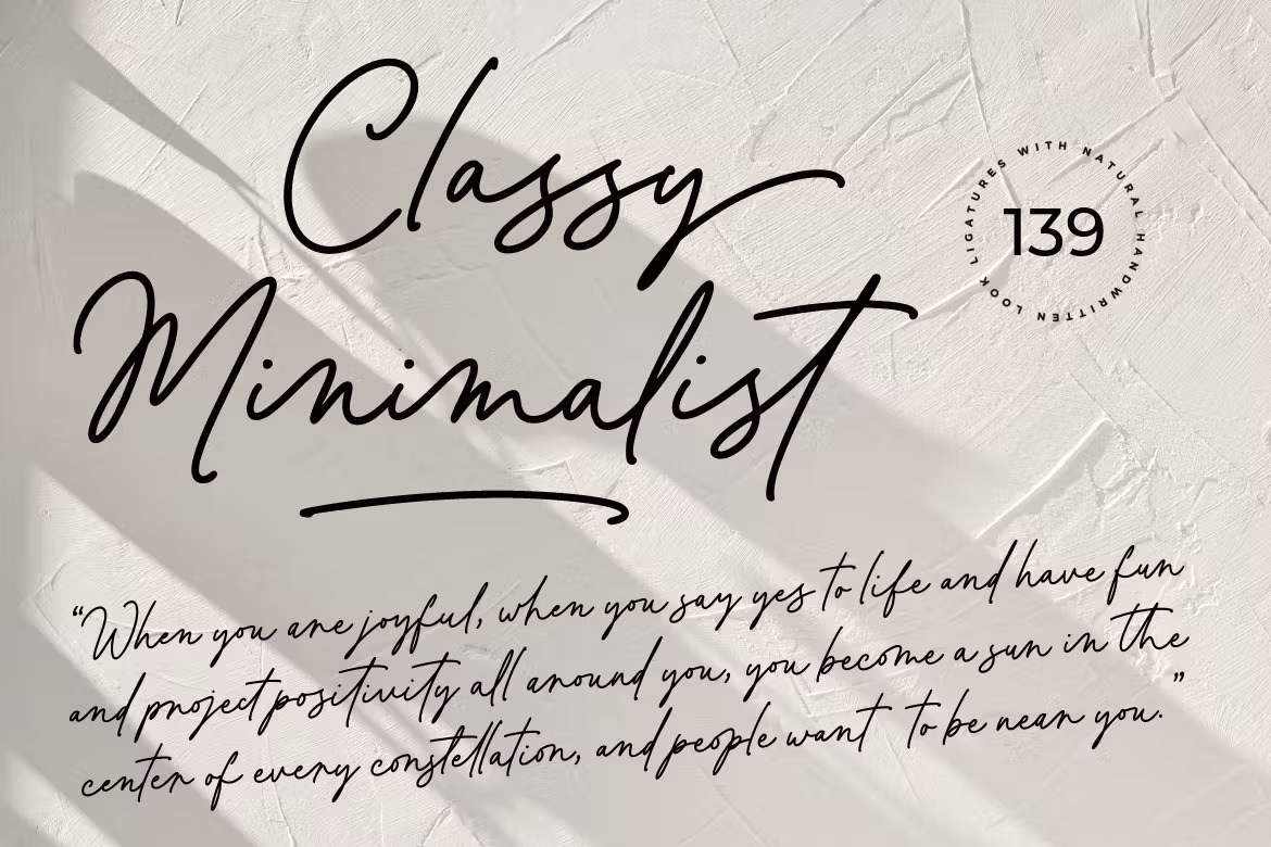 Classy Minimalist - A classic Handwritten Font