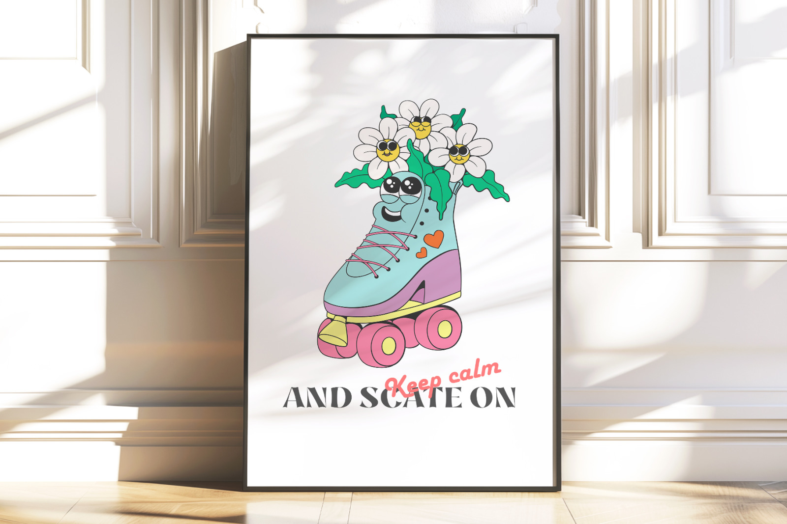 Retro roller skates mascot Retro roller skates mascot