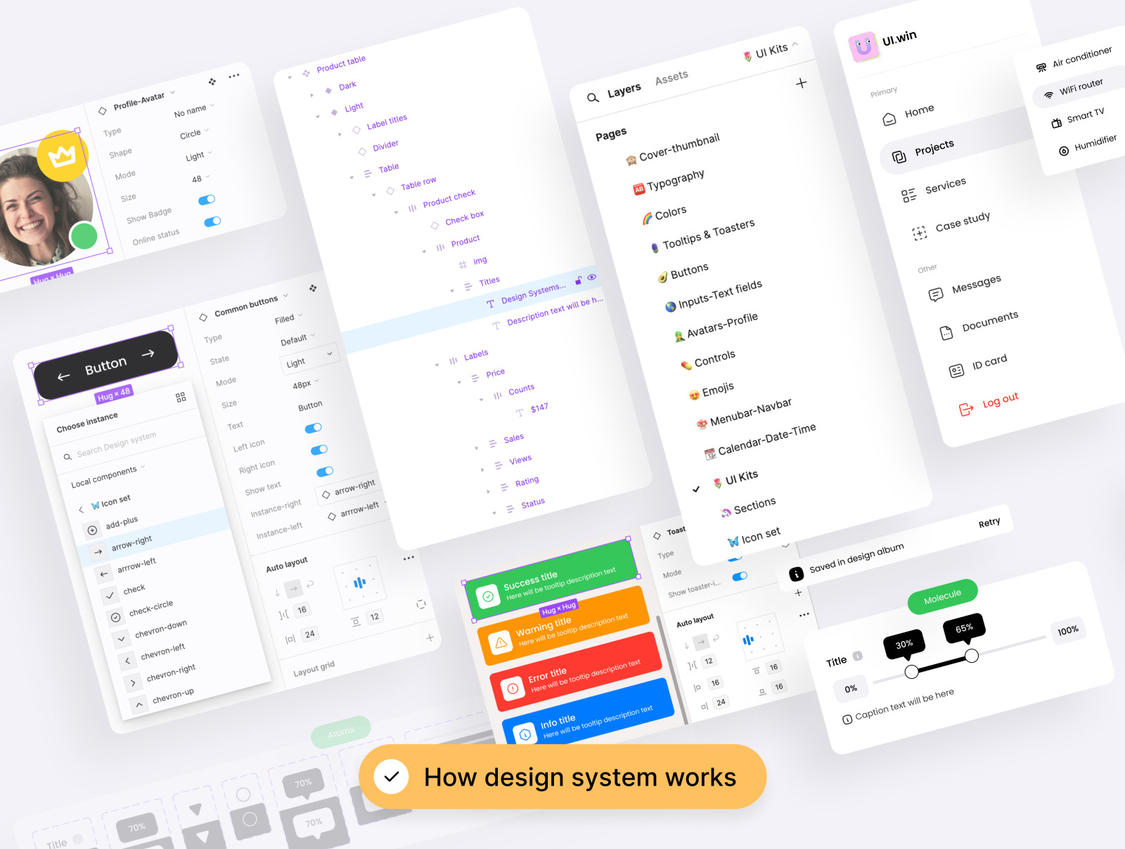 UI-win: All-in-One Atomic Design System &amp; UI kits