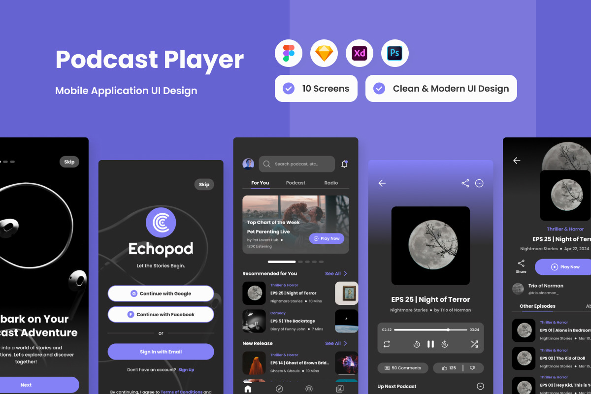 Echopod - Podcast Player Mobile App Echopod - Podcast Player Mobile App