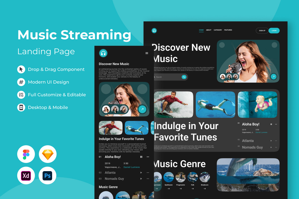 TempoTopia - Music Streaming Landing Page V1