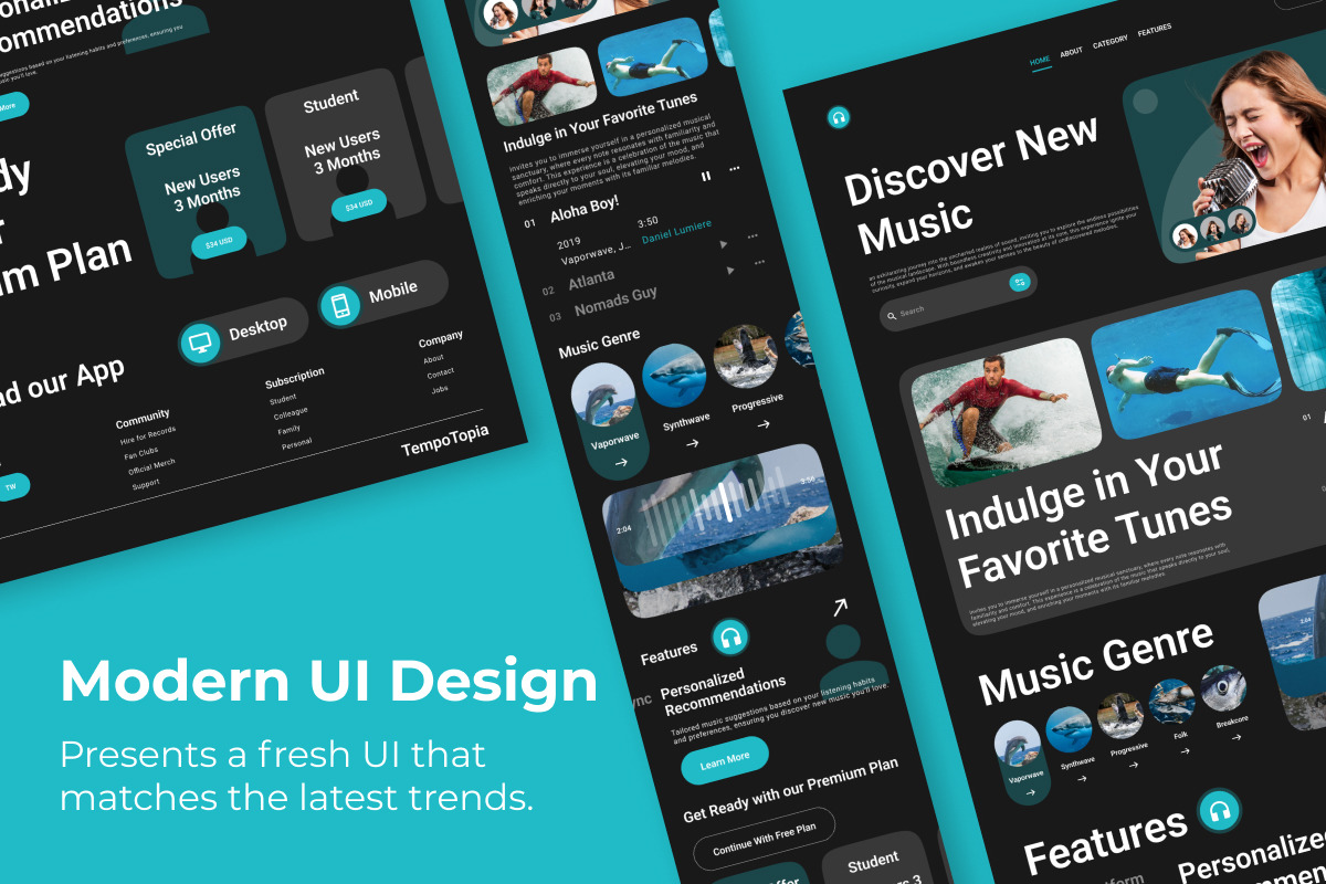 TempoTopia - Music Streaming Landing Page V1 TempoTopia - Music Streaming Landing Page V1