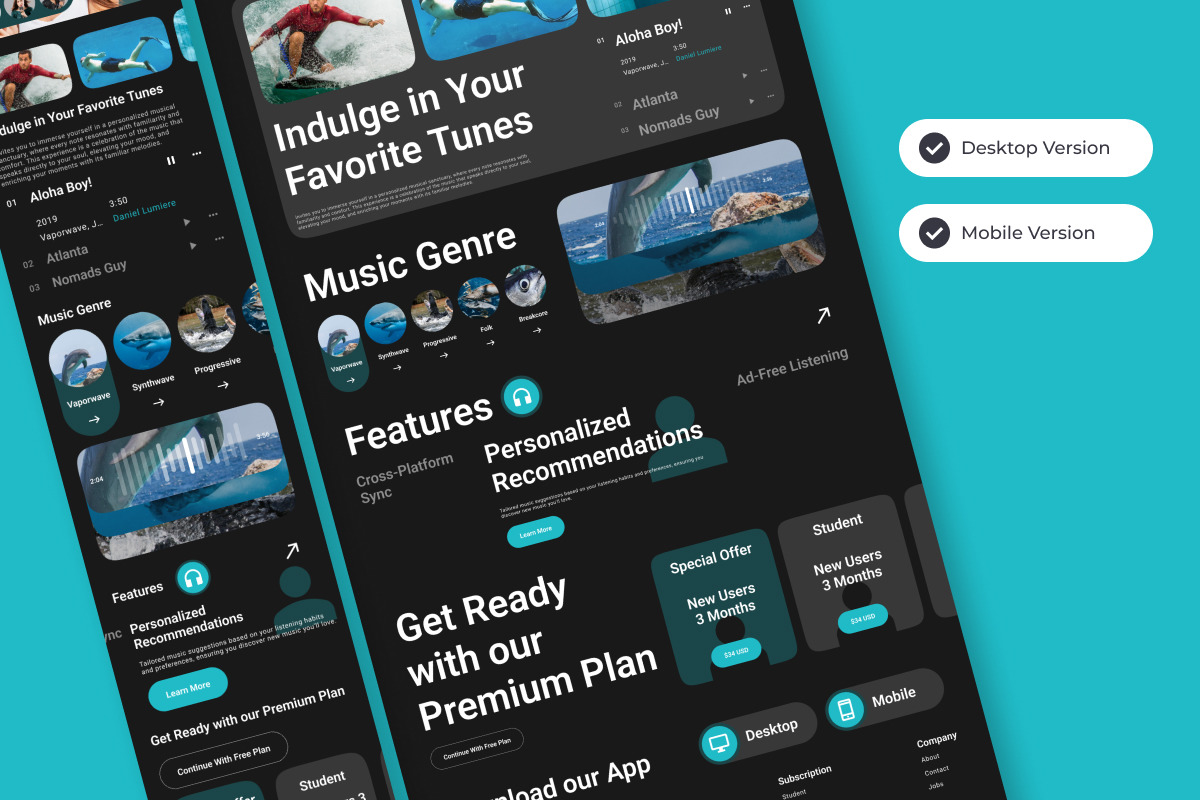 TempoTopia - Music Streaming Landing Page V1