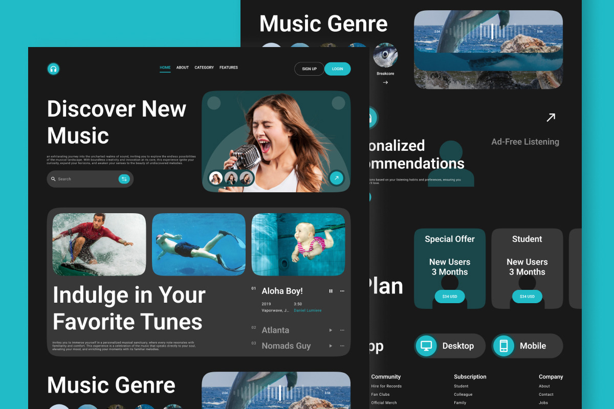 TempoTopia - Music Streaming Landing Page V1 TempoTopia - Music Streaming Landing Page V1
