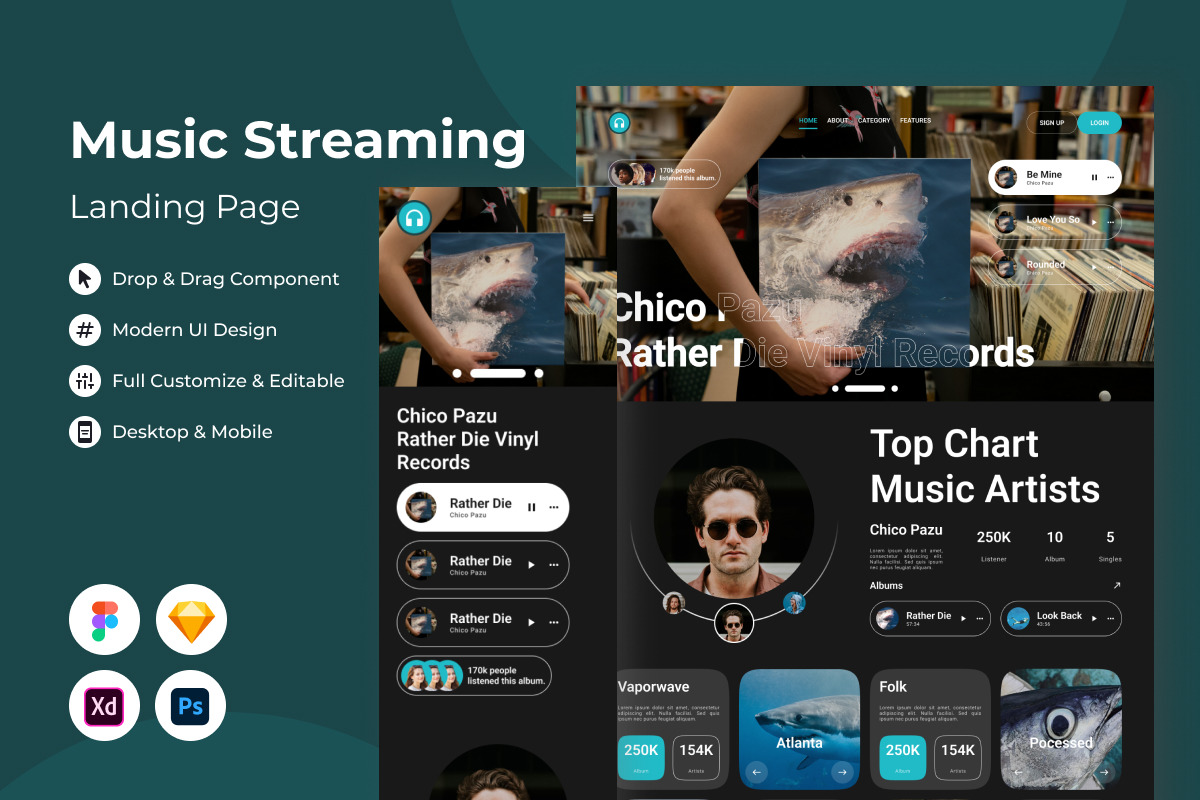 TempoTopia - Music Streaming Landing Page V2