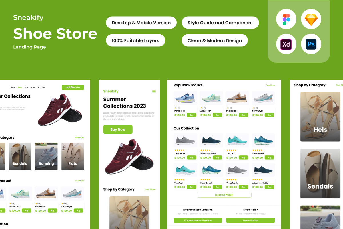 Sneakify - Shoe Store Landing Page V2