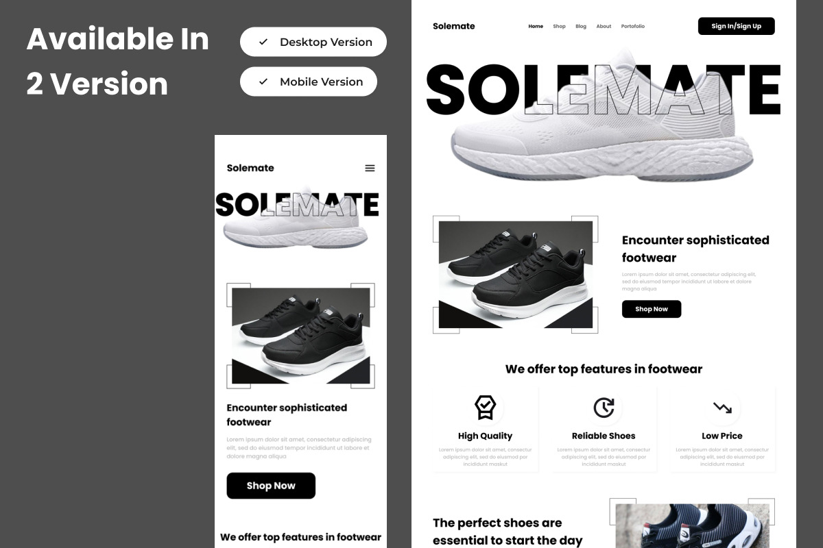 Solemate - Shoe Store Landing Page V1