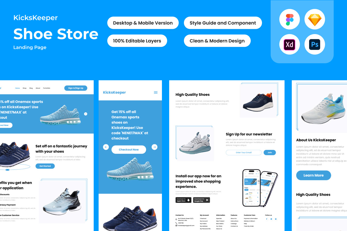 KicksKeeper - Shoe Store Landing Page V1